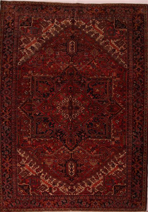 Heriz Red Hand Knotted 99 X 134 Area Rug 400-16812 Image 0