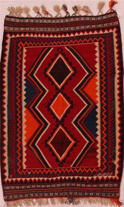 Kilim Red Hand Knotted 47 X 610 Area Rug 400-16817 Image 0