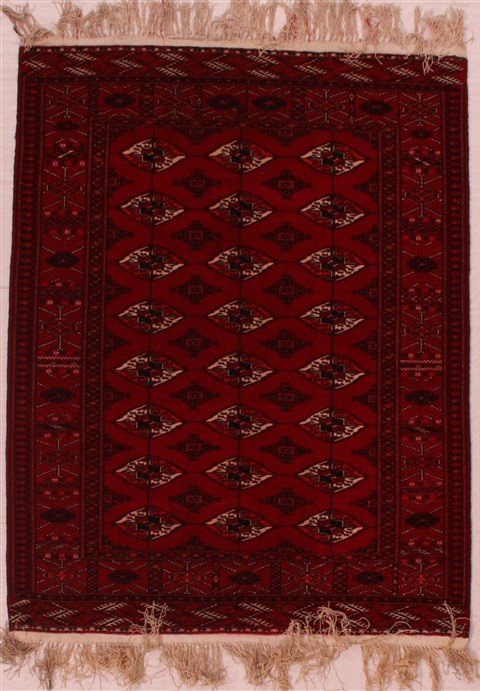 Bokhara Red Hand Knotted 45 X 58 Area Rug 400-16819 Image 0