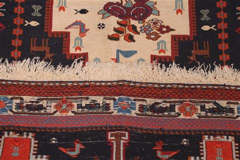 Sumak Blue Hand Knotted 310 X 58 Area Rug 400-16820 Image 17