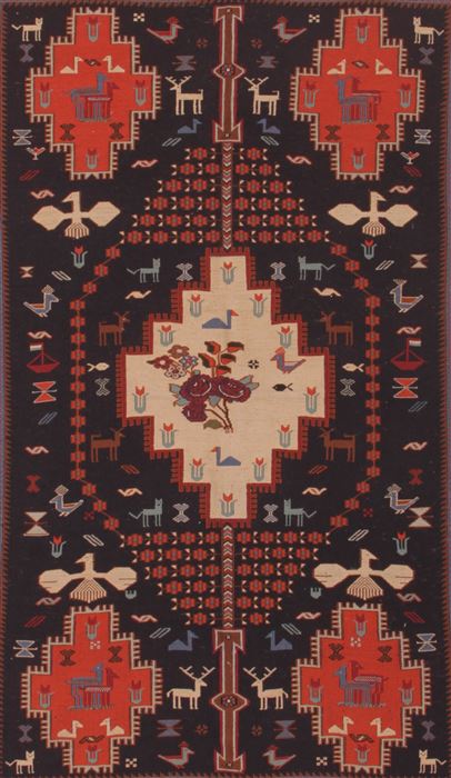 Sumak Blue Hand Knotted 310 X 58 Area Rug 400-16820 Image 7