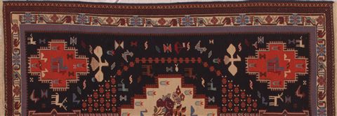 Sumak Blue Hand Knotted 310 X 58 Area Rug 400-16820 Image 10