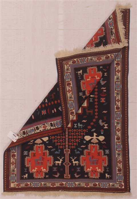 Sumak Blue Hand Knotted 310 X 58 Area Rug 400-16820 Image 11