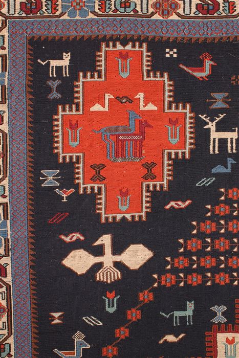 Sumak Blue Hand Knotted 310 X 58 Area Rug 400-16820 Image 12