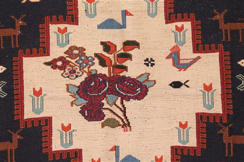 Sumak Blue Hand Knotted 310 X 58 Area Rug 400-16820 Image 15