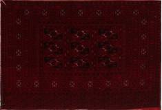 Persian Turkman Red Rectangle 2x3 ft Wool Carpet 16826
