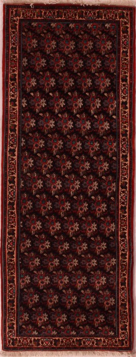 Bidjar Blue Runner Hand Knotted 26 X 68  Area Rug 400-16830 Image 0