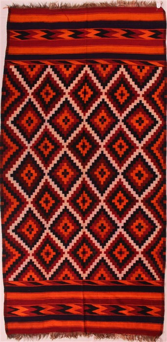 Kilim Red Hand Knotted 63 X 126  Area Rug 400-16832 Image 0