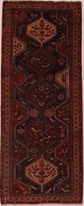 Qashqai Blue Runner Hand Knotted 36 X 810  Area Rug 400-16833 Image 0