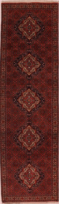 Bidjar Red Runner Hand Knotted 30 X 108  Area Rug 400-16834 Image 0