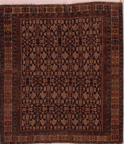 Shirvan Blue Square Hand Knotted 40 X 46  Area Rug 400-16844 Image 0