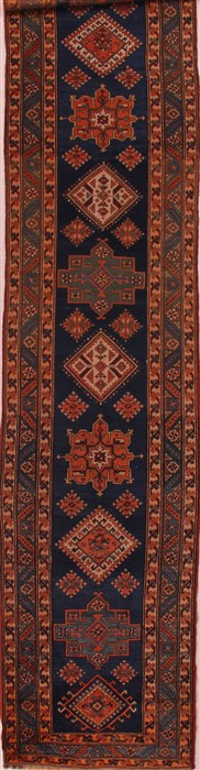 Serapi Blue Runner Hand Knotted 35 X 176  Area Rug 400-16850 Image 0