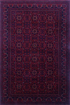 Afghan Khan Mohammadi Red Rectangle 7x10 ft Wool Carpet 16855