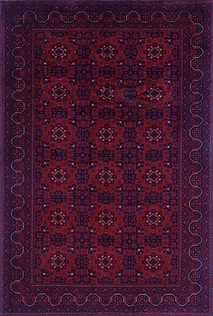 Afghan Khan Mohammadi Red Rectangle 7x10 ft Wool Carpet 16858