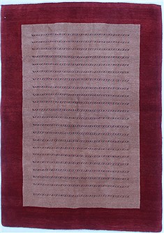 Persian Gabbeh Brown Rectangle 5x7 ft Wool Carpet 16864