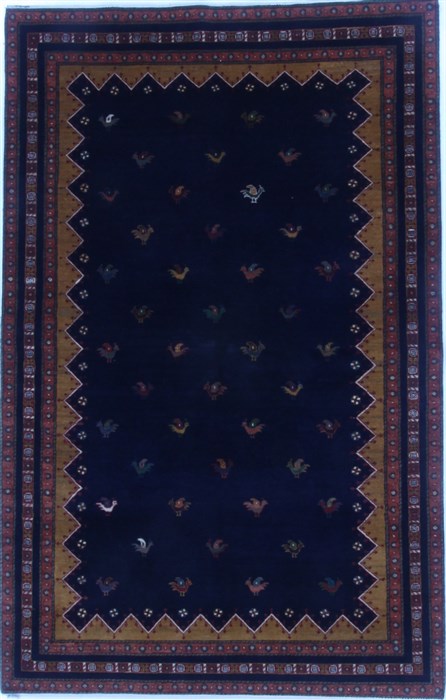 Gabbeh Blue Hand Knotted 50 X 710 Area Rug 250-16866 Image 0