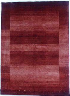 Indian Gabbeh Orange Rectangle 6x9 ft Wool Carpet 16867