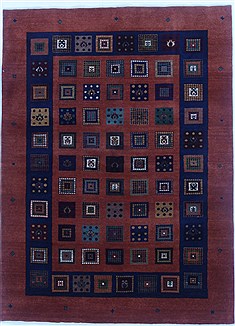 Indian Gabbeh Brown Rectangle 5x7 ft Wool Carpet 16872