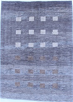Persian Gabbeh Grey Rectangle 5x7 ft Wool Carpet 16879
