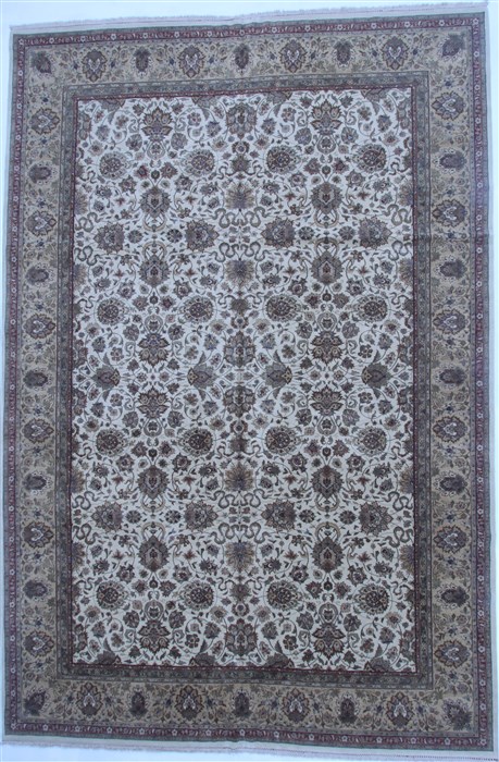 Tabriz White Hand Knotted 1111 X 1711  Area Rug 251-16886 Image 0