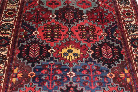 Bakhtiar Multicolor Runner Hand Knotted 51 X 96 Area Rug 400-16892 Image 3