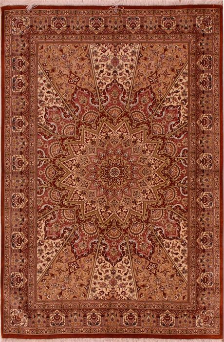 Qum Beige Hand Knotted 410 X 63 Area Rug 400-16894 Image 0