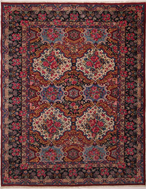 Mashad Red Hand Knotted 103 X 133 Area Rug 400-16895 Image 4