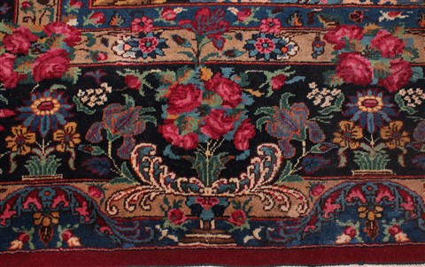 Mashad Red Hand Knotted 103 X 133 Area Rug 400-16895 Image 39