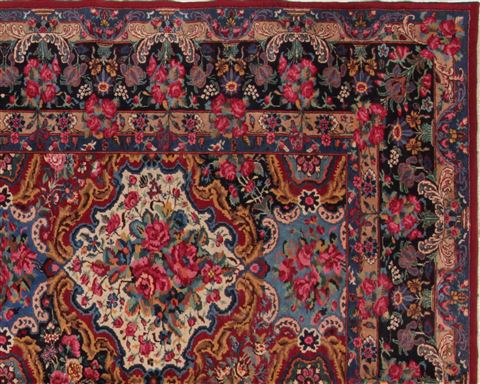 Mashad Red Hand Knotted 103 X 133 Area Rug 400-16895 Image 8
