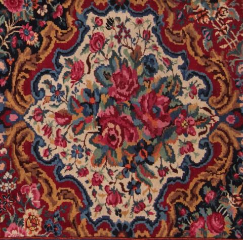 Mashad Red Hand Knotted 103 X 133 Area Rug 400-16895 Image 12