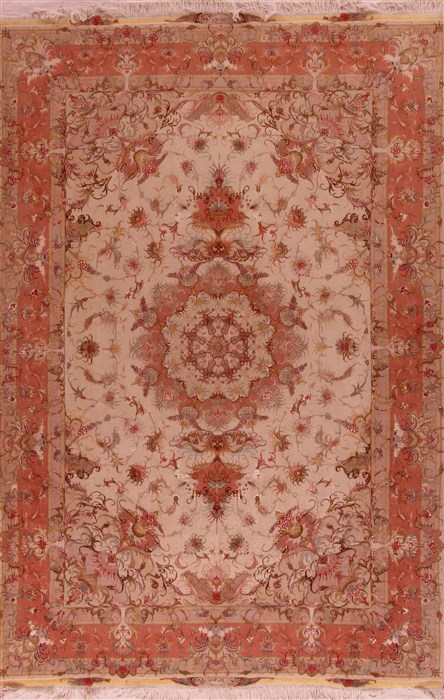 Tabriz White Hand Knotted 67 X 910 Area Rug 400-16897 Image 0