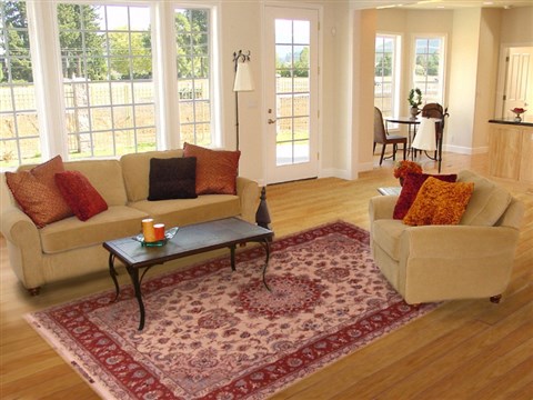 Tabriz Beige Hand Knotted 70 X 100 Area Rug 400-16898 Image 4