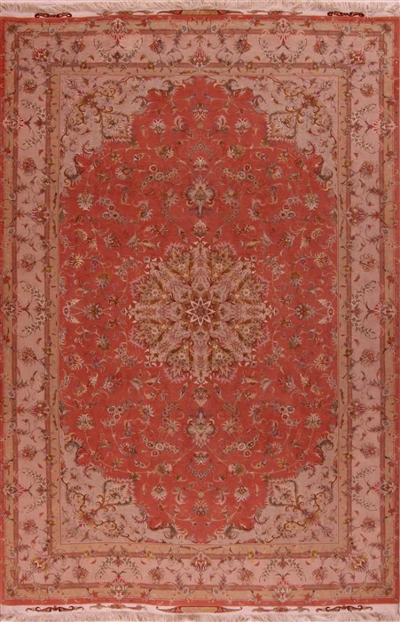 Tabriz Purple Hand Knotted 69 X 100 Area Rug 400-16899 Image 0
