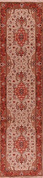 Persian Tabriz White Runner 10 to 12 ft Wool Carpet 16902