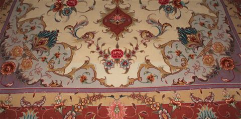 Tabriz Beige Hand Knotted 50 X 70 Area Rug 400-16904 Image 14