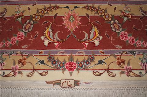 Tabriz Beige Hand Knotted 50 X 70 Area Rug 400-16904 Image 15