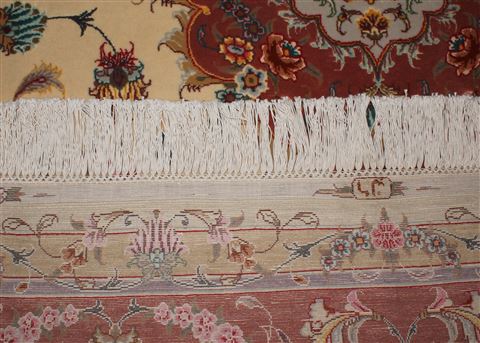 Tabriz Beige Hand Knotted 50 X 70 Area Rug 400-16904 Image 16