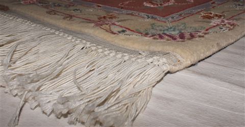 Tabriz Beige Hand Knotted 50 X 70 Area Rug 400-16904 Image 7