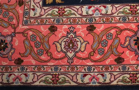 Tabriz Blue Hand Knotted 50 X 69 Area Rug 400-16905 Image 7