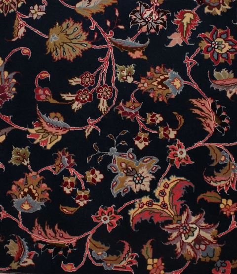 Tabriz Blue Hand Knotted 50 X 69 Area Rug 400-16905 Image 8