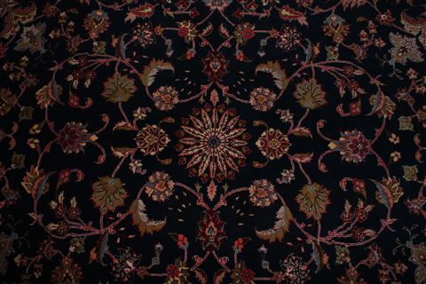 Tabriz Blue Hand Knotted 50 X 69 Area Rug 400-16905 Image 9