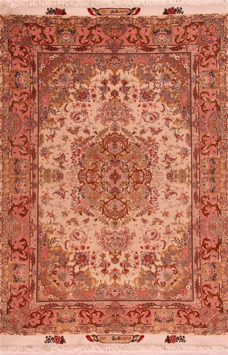 Tabriz White Hand Knotted 50 X 70 Area Rug 400-16906 Image 0