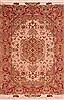 Tabriz White Hand Knotted 50 X 70  Area Rug 400-16906 Thumb 0