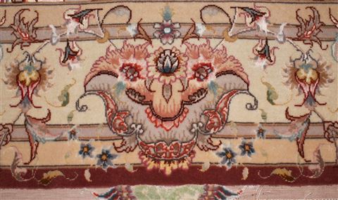 Tabriz Beige Hand Knotted 50 X 70 Area Rug 400-16909 Image 7