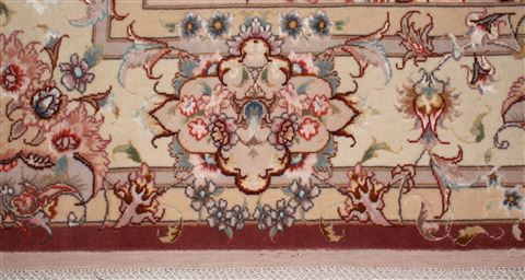 Tabriz Beige Hand Knotted 50 X 70 Area Rug 400-16909 Image 8