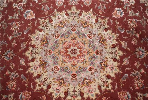 Tabriz Beige Hand Knotted 50 X 70 Area Rug 400-16909 Image 10