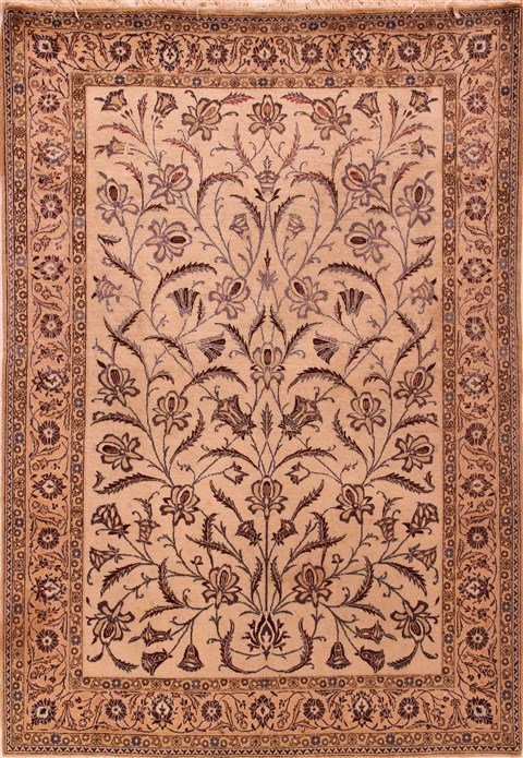 Qum White Hand Knotted 56 X 711  Area Rug 400-16911 Image 0