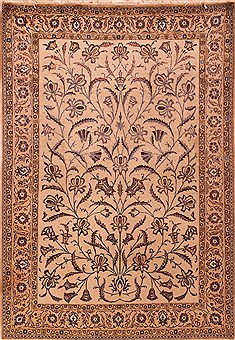 Qum White Hand Knotted 5'6" X 7'11"  Area Rug 400-16911
