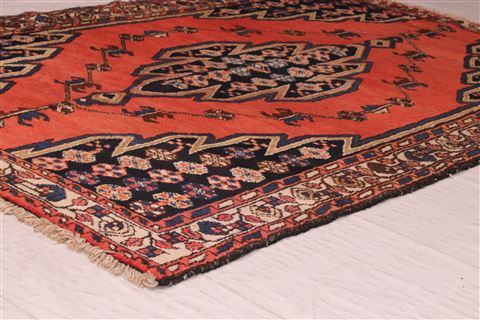 Mazlaghan Red Hand Knotted 43 X 63 Area Rug 400-16912 Image 16