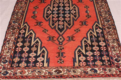 Mazlaghan Red Hand Knotted 43 X 63 Area Rug 400-16912 Image 7